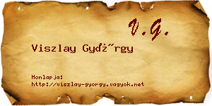 Viszlay György névjegykártya